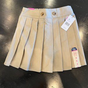 NWT French Toast Girls Tan Pleated Skirt I Size 8